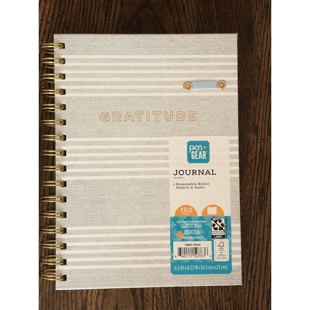 Gratitude Dot Journal & Daily Reflection Pen Holder & Removable Stencil & Ruler